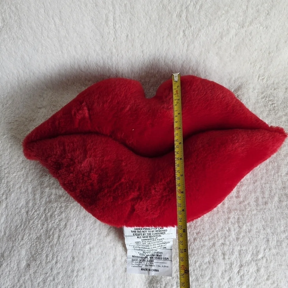 NWT Target 2025 Room Essentials Plush Lip Shaped Toss Red pillow, home decor